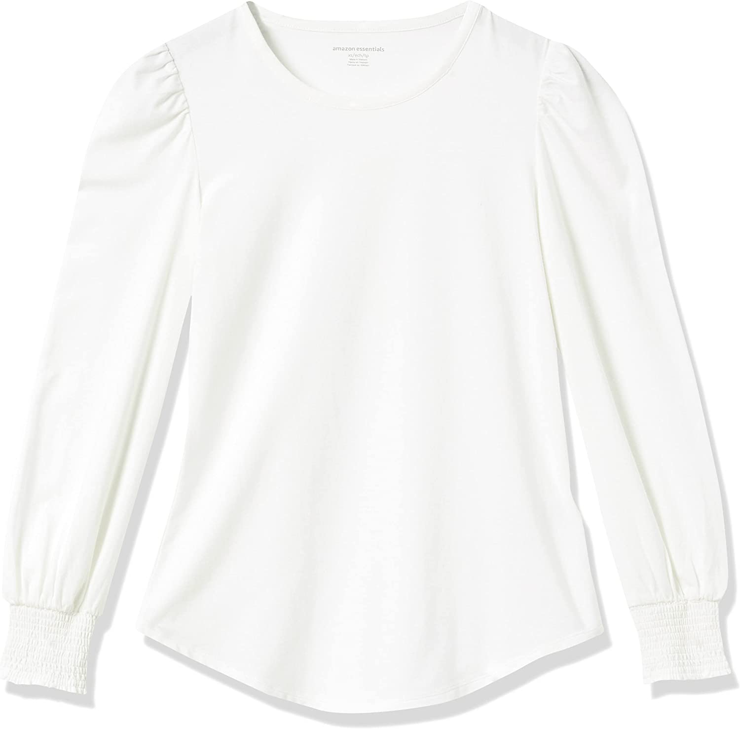 Essentials Women's Long-Sleeve Crewneck Smocked Cuff T-Shirt - Image 5